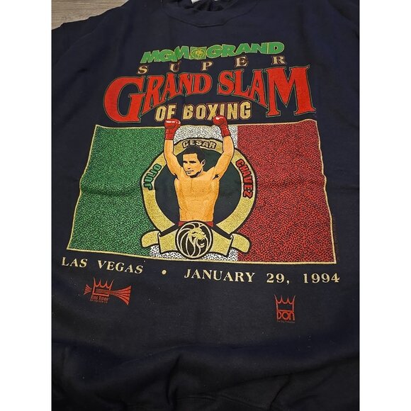 MGM Grand Slam 1994 Julio Chavez Vintage Sweatshirt XL Deadstock Boxing Tag RARE - Picture 11 of 11